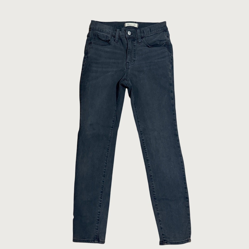 Madewell Roadtripper Jeans Women 26P Black Skinny High Rise Petite‎ Denim